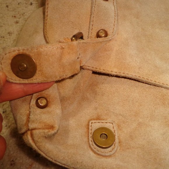 Free People Mojave Messenger Bag Leather Distressed Tan Adj Strap - Picture 4 of 14